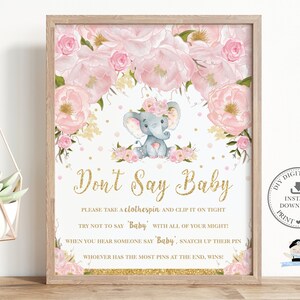 Elephant Baby Shower Signs Bundle Printable, Elephant Printable, Baby ...