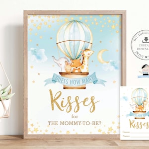 Spel Raad eens hoeveel kussen in spe INSTANT DOWNLOAD Schattige dieren luchtballon babyshower leuke activiteit zelf printen afdrukbare HB5
