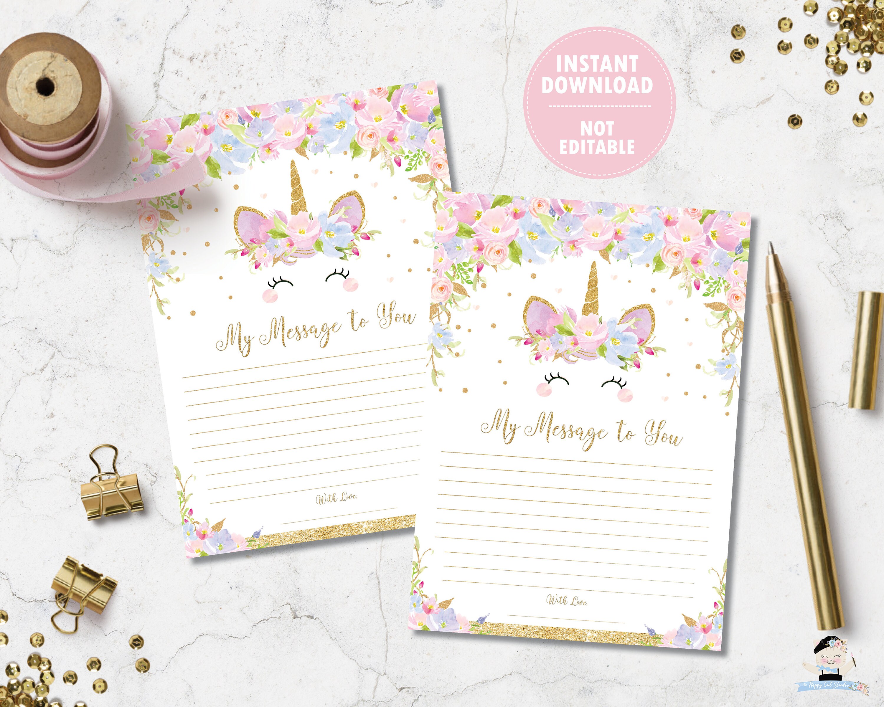 Unicorn Time Capsule Poster Message Card 1st First Birthday | Etsy ...
