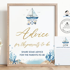 Ahoi Ahoi It's a Boy Blue Boot Baby Shower Fun Aktivität Printable NT2