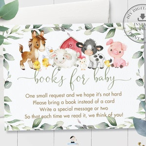 Bauernhof Tiere Baby Karte, SOFORT DOWNLOAD, Babyparty, BabyParty, BY5