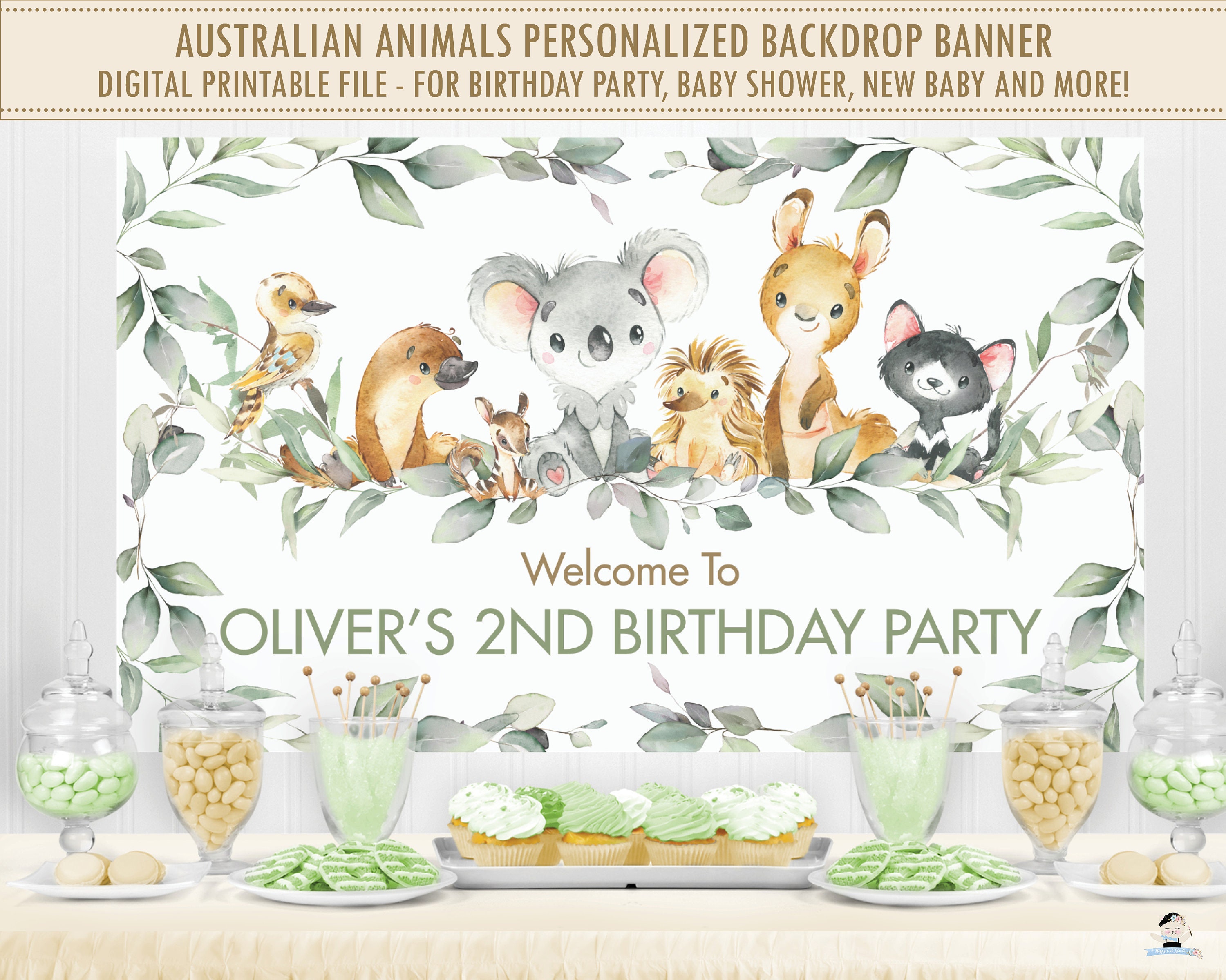 Australian Animals Birthday Party Baby Shower Backdrop Banner - Etsy