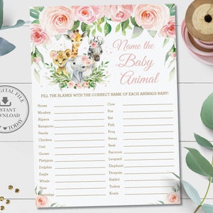 Baby Name Race Game Instant Download Pink Floral Jungle Etsy Baby Name Race Game Instant Download Pink Floral Jungle Etsy