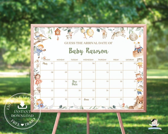 guess-baby-s-due-date-calendar-game-editable-template-cute-nursery