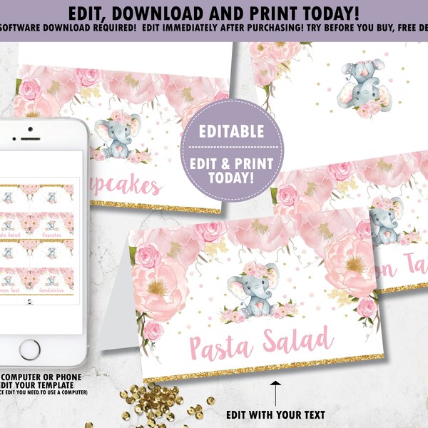 Elephant Labels - Etsy