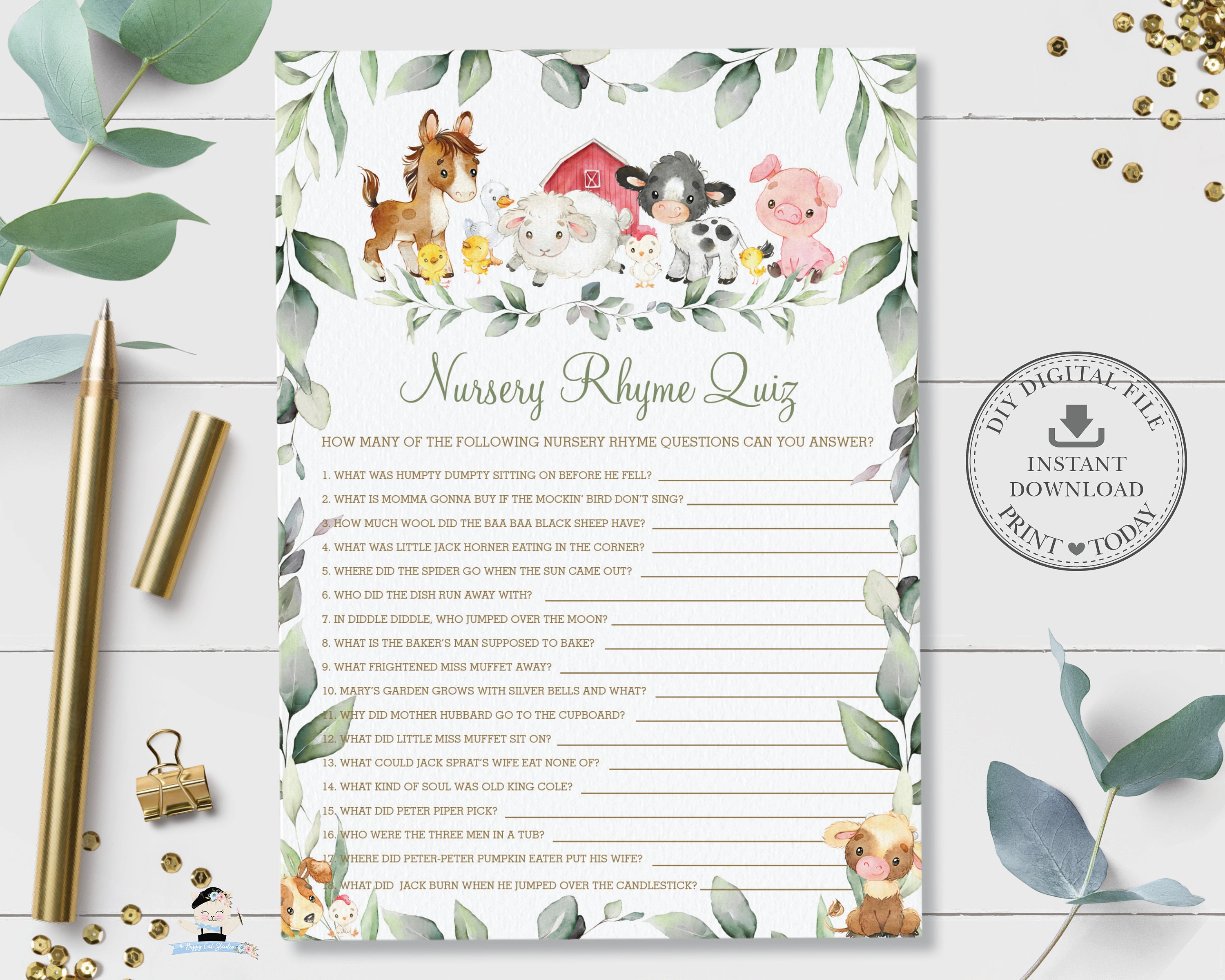 Nursery Rhyme Quiz INSTANT DOWNLOAD Guess Song Farm Animals - Etsy Sweden Nursery Rhyme Quiz INSTANT DOWNLOAD Guess Song Farm Animals - Etsy Sweden