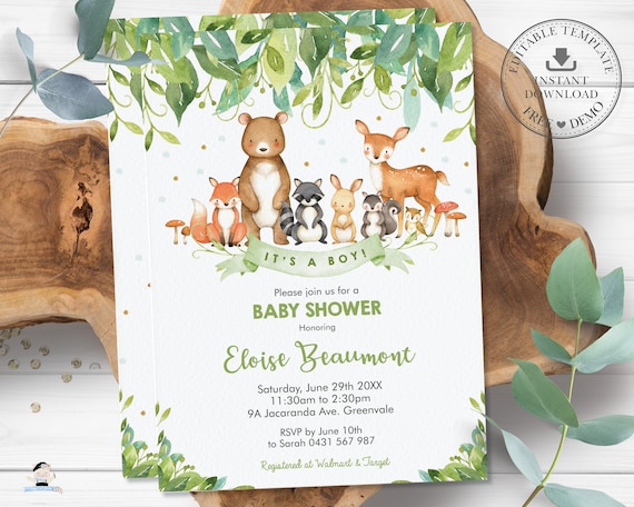 Paper &amp; Party Supplies Invitations &amp; Announcements Paper EDITABLE ...