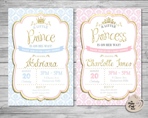 Little Princess, Little Prince Baby Shower Invitation, Baby Girl, Baby Boy, Personalized, Printable, Invites, Digital Print Download File Il_570xn