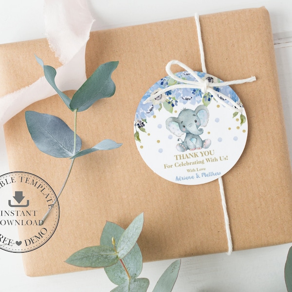 Elephant Labels - Etsy