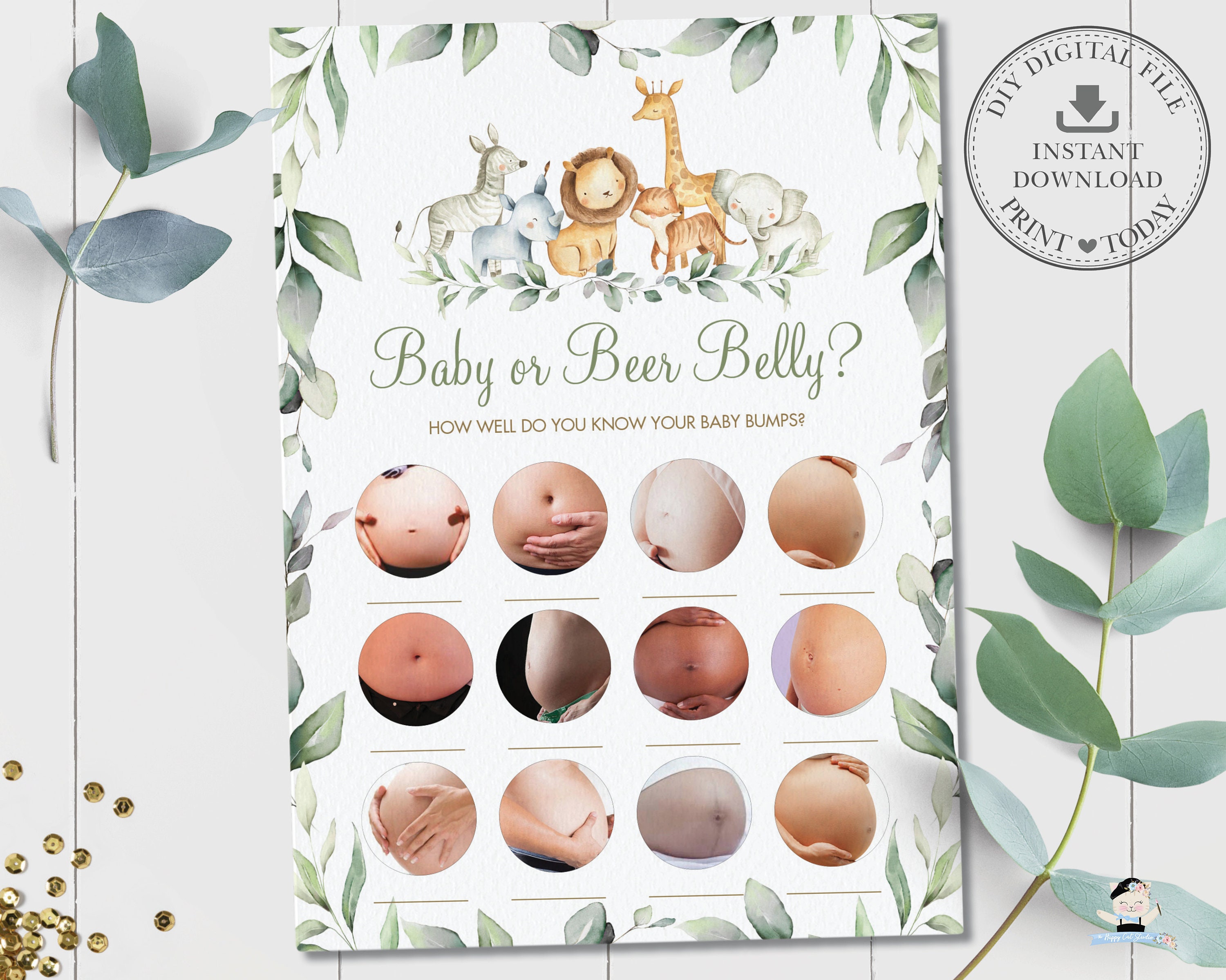 Baby or Beer Belly Game INSTANT DOWNLOAD Pregnant Baby Bump Etsy