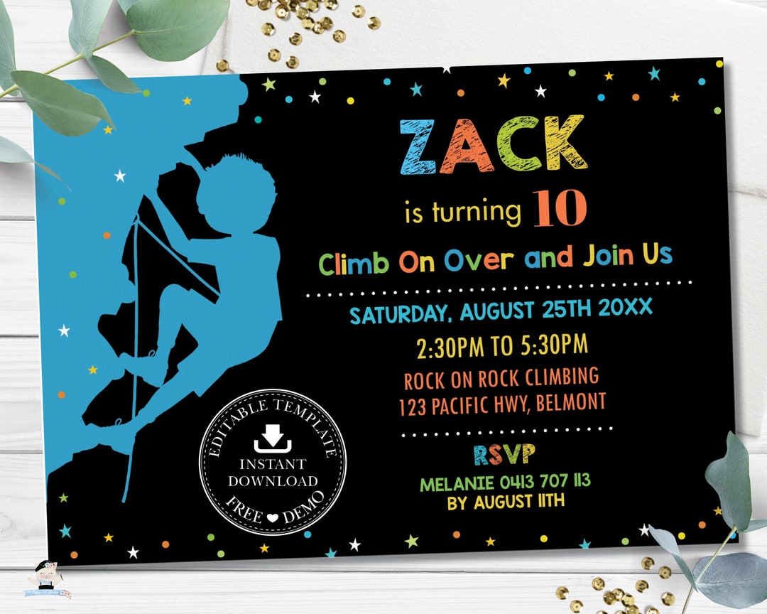 rock-climbing-party-invitation-editable-template-boys-birthday-party-invite-bright-neon-rock-climbing-printable-instant-download-rc1-etsy