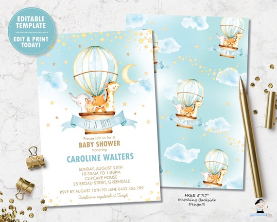 balloon baby shower invitations