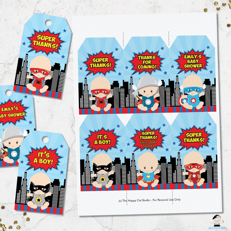 Download Favors Boy 1st Birthday Editable Template Superhero Thank You Tags Super Hero Printable Baby Shower Swing Tag S1 Pdf Instant Download Paper Party Supplies Stickers Labels Tags Kromasol Com