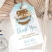 Noah's Ark Thank You Favor Tags Printable, EDITABLE TEMPLATE, Boy Blue ...