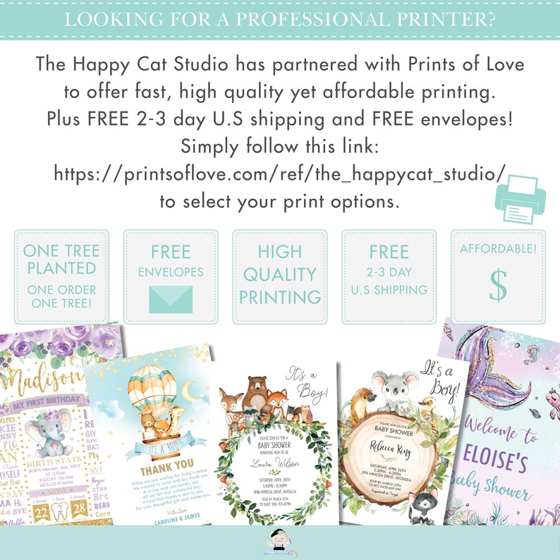 May include: A collage of images showcasing various baby shower invitations with different themes, including a hot air balloon, woodland animals, and a mermaid. The text "It's a Boy!" is featured on several of the invitations. The text "Welcome to Eloise's Baby Shower" is also featured on one of the invitations.
