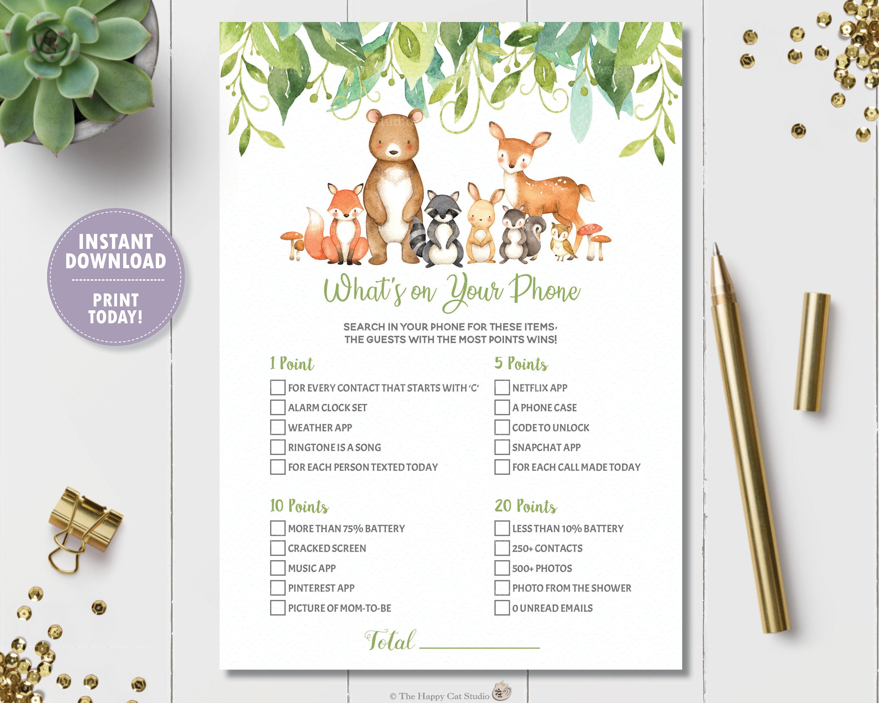 Whats on Your Phone Baby Shower Game Woodland Animals - Etsy Canada Whats on Your Phone Baby Shower Game Woodland Animals - Etsy Canada