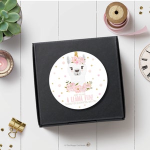 Llama Unicorn Circle Labels 3in, Llama Thank You Label, Llama Party, Llamacorn Round Tags Llama Stickers Llamacorn Printable Llama Favor LM1