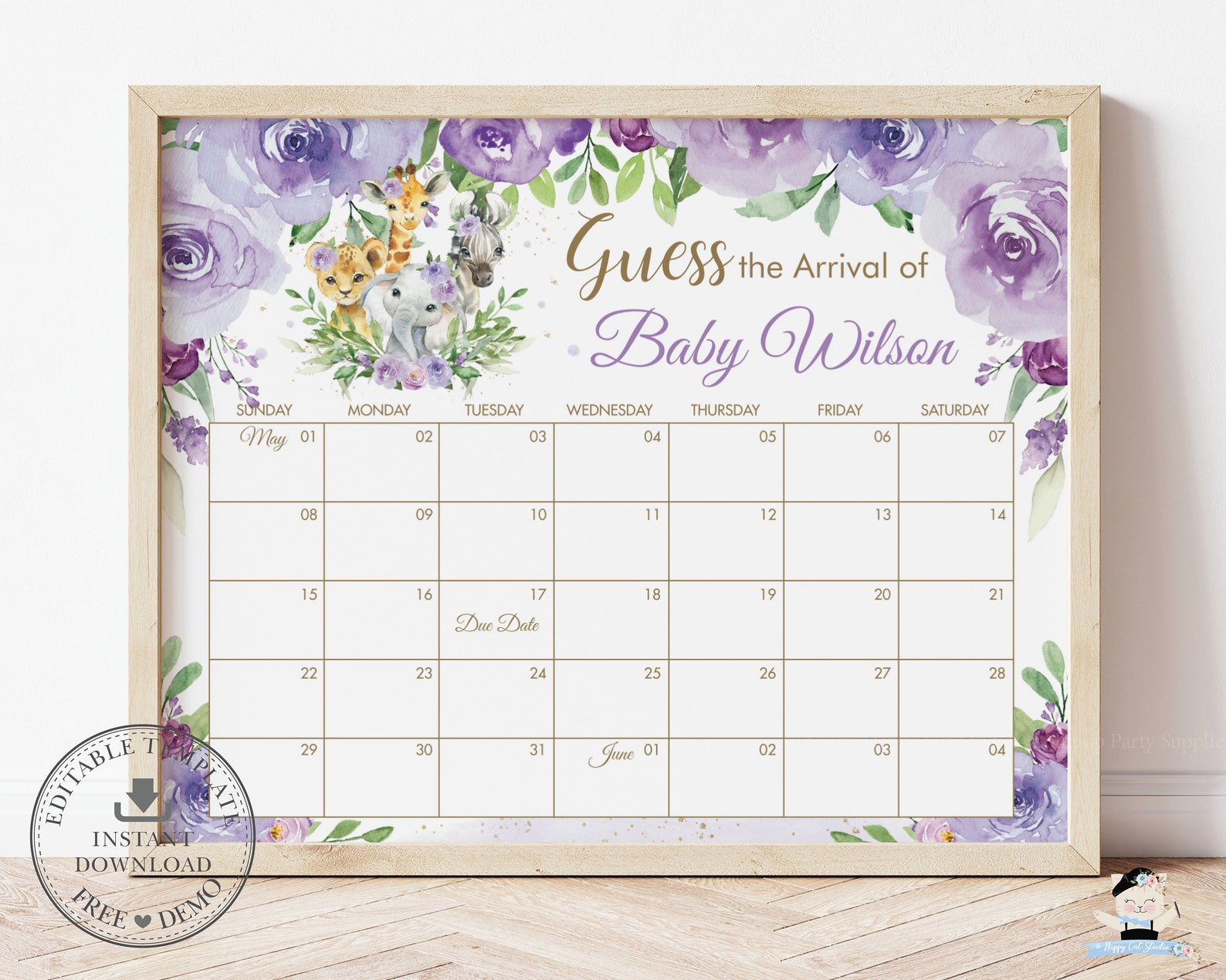 Guess Baby's Due Date Calendar Game Printable EDITABLE - Etsy