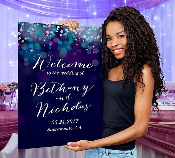 DIGITAL // Welcome Sign // Wedding or Event Printable Blue | Etsy