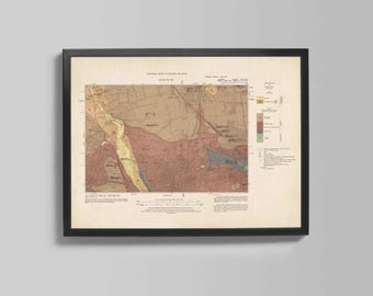 Map of London North West  } Old Geological Chart
