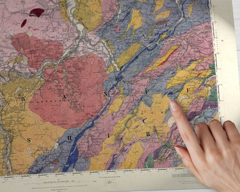 Rothes Map Old Rothes Geological Map Rotheselchieseaster - Etsy