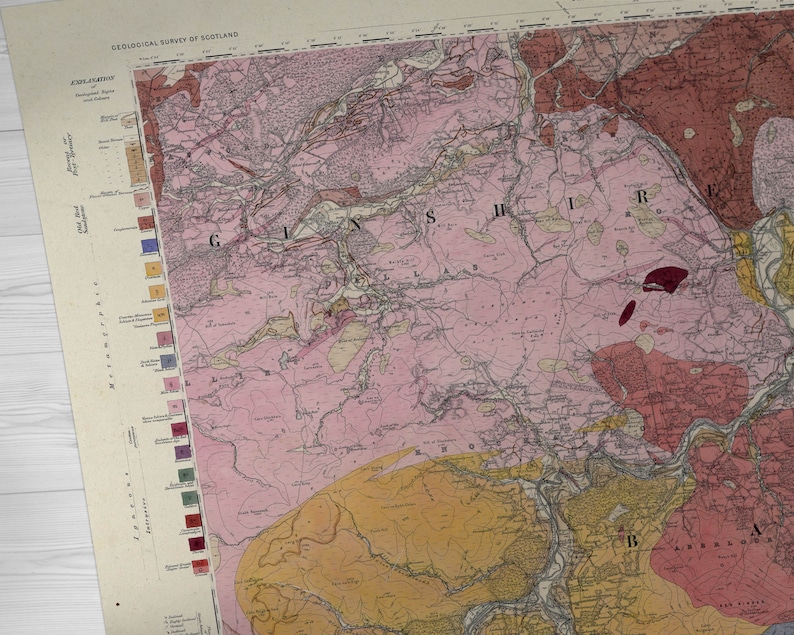 Rothes Map Old Rothes Geological Map Rotheselchieseaster - Etsy