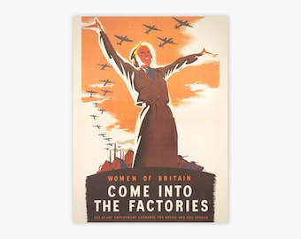 Women of Britain, World War II | Poster, War Propaganda, Agitprop | Employment Exchange For Advice And Full Details