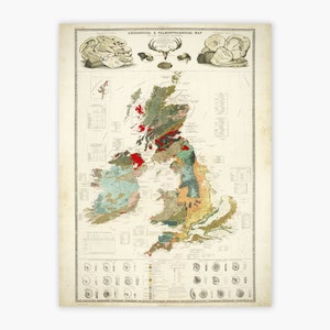 Mappa gigante della Gran Bretagna - Enorme mappa vecchia scuola del Regno Unito