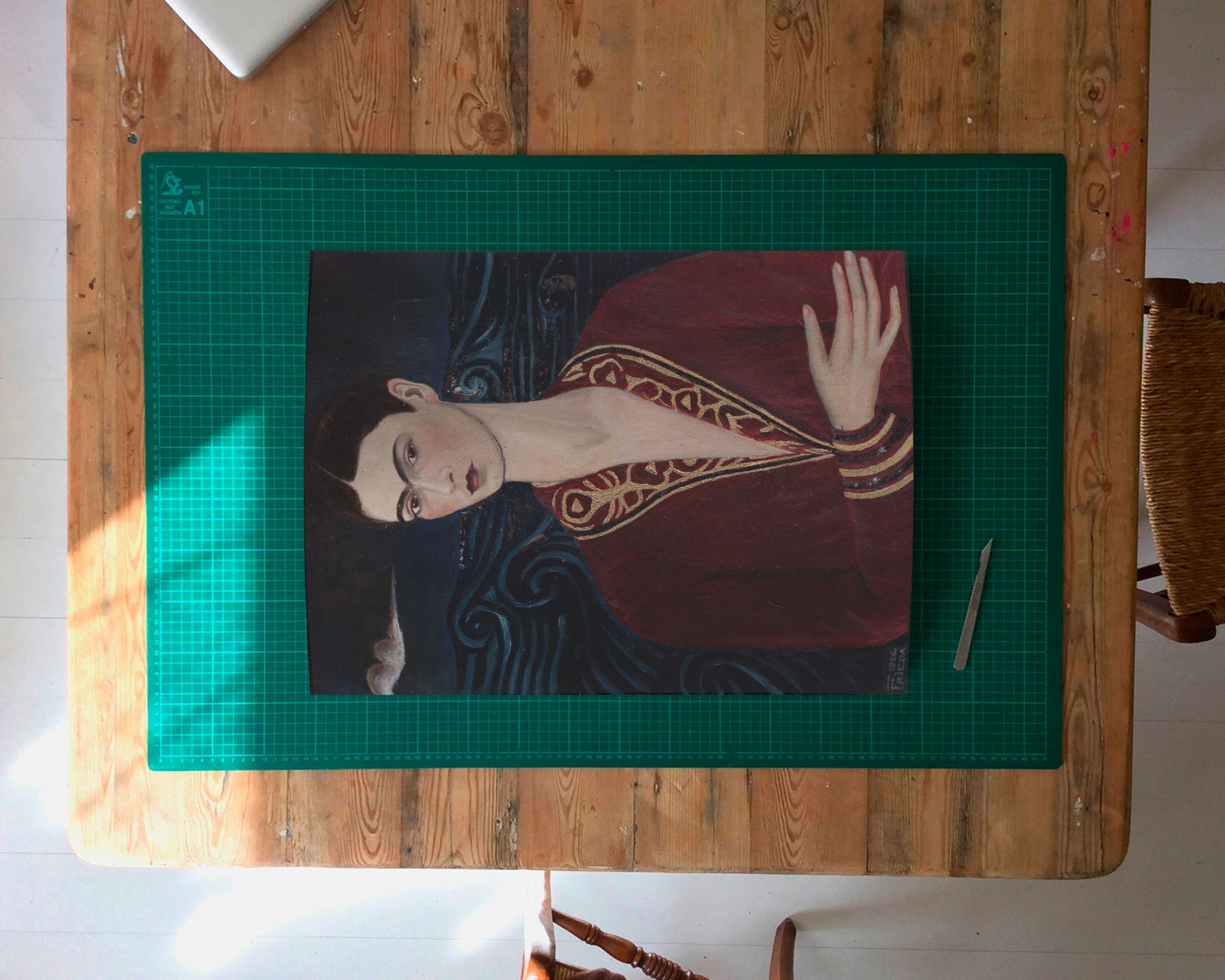 Self-portrait Wearing Velvet Dress Frida Kahlo Art Print - Etsy
