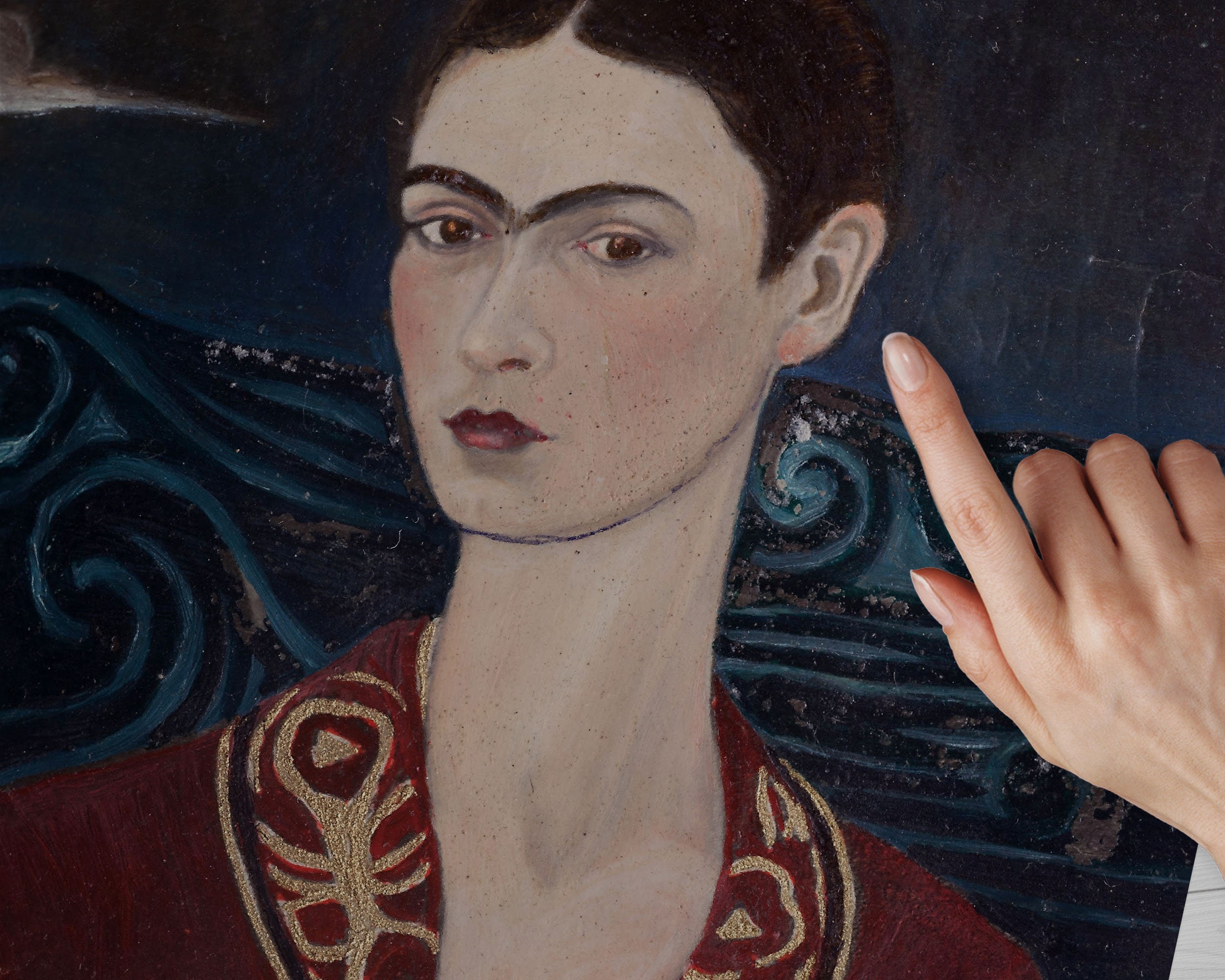 Self-portrait Wearing Velvet Dress Frida Kahlo Art Print - Etsy