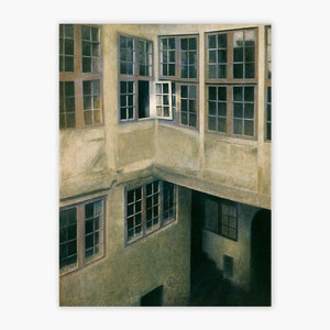 Interior of Courtyard | Hammershoi Print Poster Art | Giclée Fine Art Archival Pigment Print; Art Poster, Reproduction Print