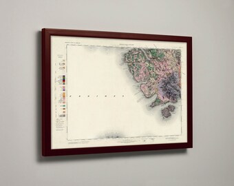 Vecchia mappa geologica di Minginish / Drynoch,Bualintur,Carbost,Fernilea,Camasunary,Sconser,Talisker,Fiskavaig,Port Nan Long,Port Na Long,Coillore,