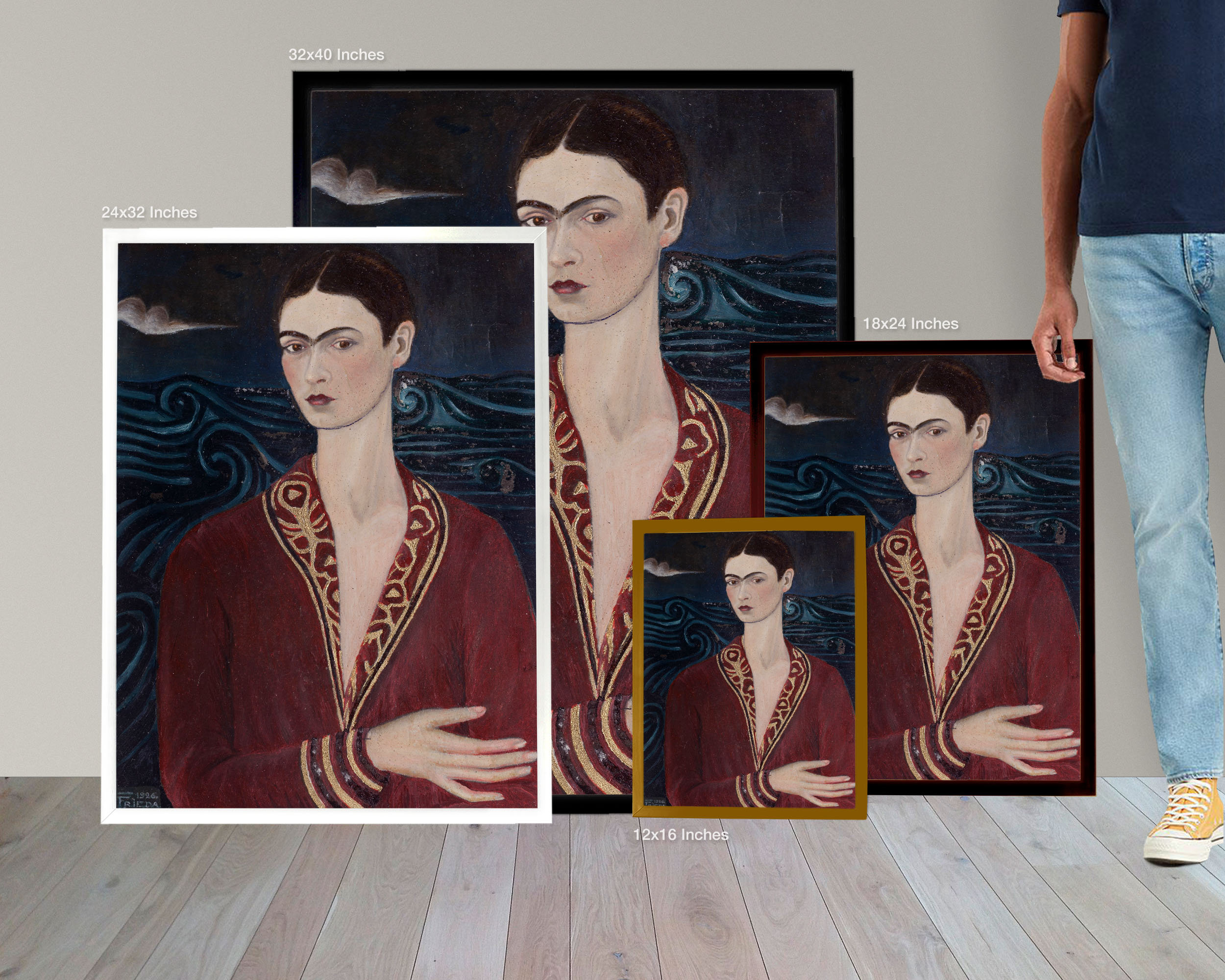 Self-portrait Wearing Velvet Dress Frida Kahlo Art Print - Etsy