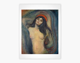 Madonna by Edvard Munch 1894 | Giclée Fine Art Archival Pigment Print; Art Poster, Edvard Munch Fine Art Print Giclée Art Reproduction