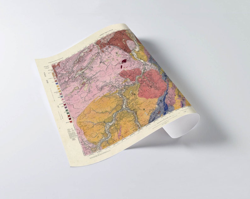 Rothes Map Old Rothes Geological Map Rotheselchieseaster - Etsy