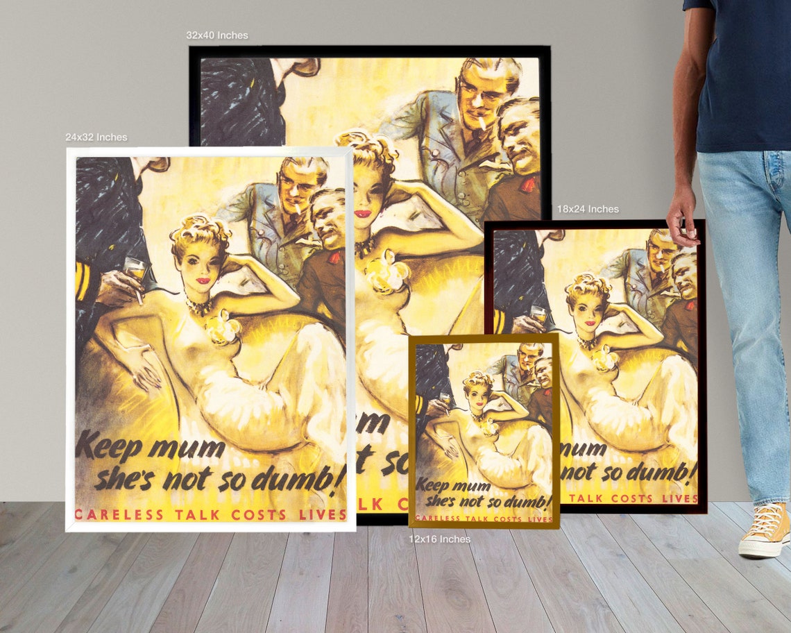 Keep Mum She’s Not so Dumb WWII Poster Propaganda - Etsy Canada