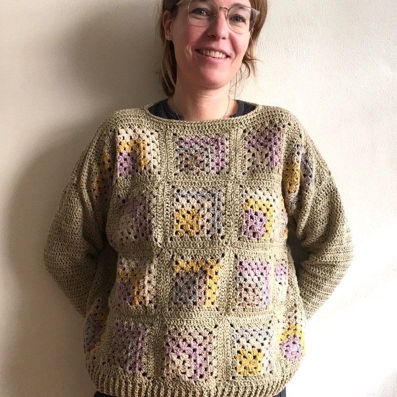 Mitred Granny Jumper crochet pattern image 1