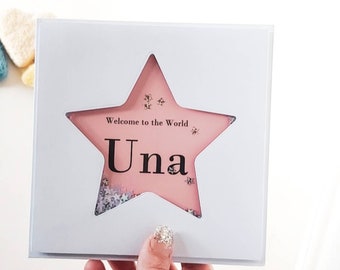 Personalised it's a girl new baby card,