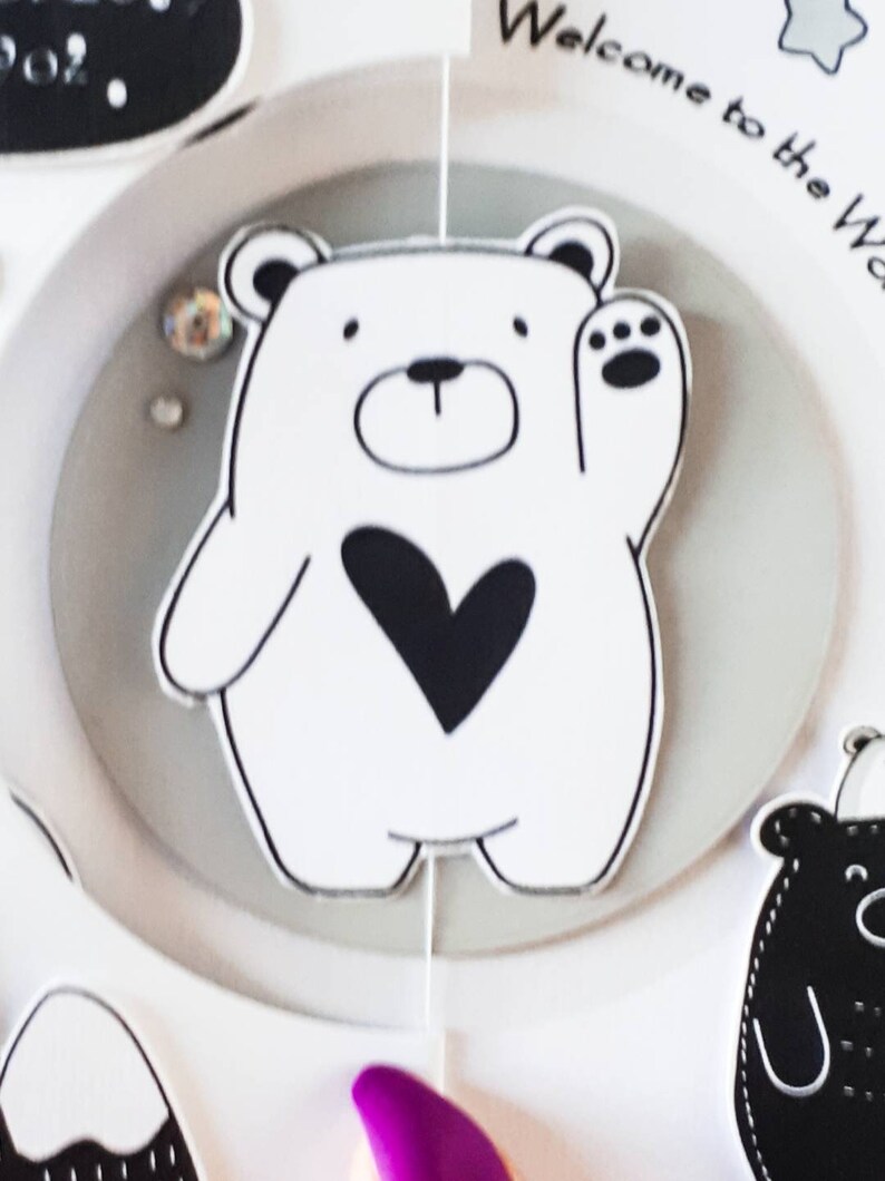 Monochrome New Baby Card Black and White Baby Card Etsy