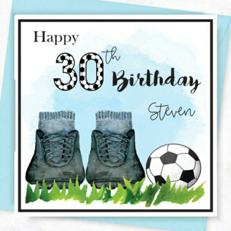 Football Birthday Card Soccer Card Etsy