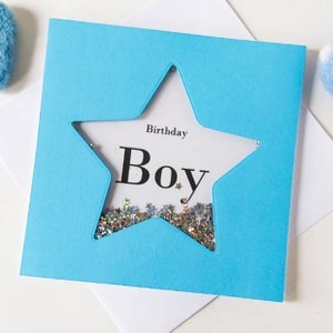 Blue Birthday Boy Star Card, Star Card for Birthday Boy - Etsy