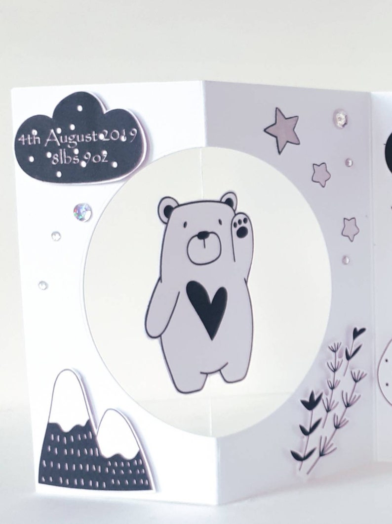 Monochrome New Baby Card Black and White Baby Card - Etsy