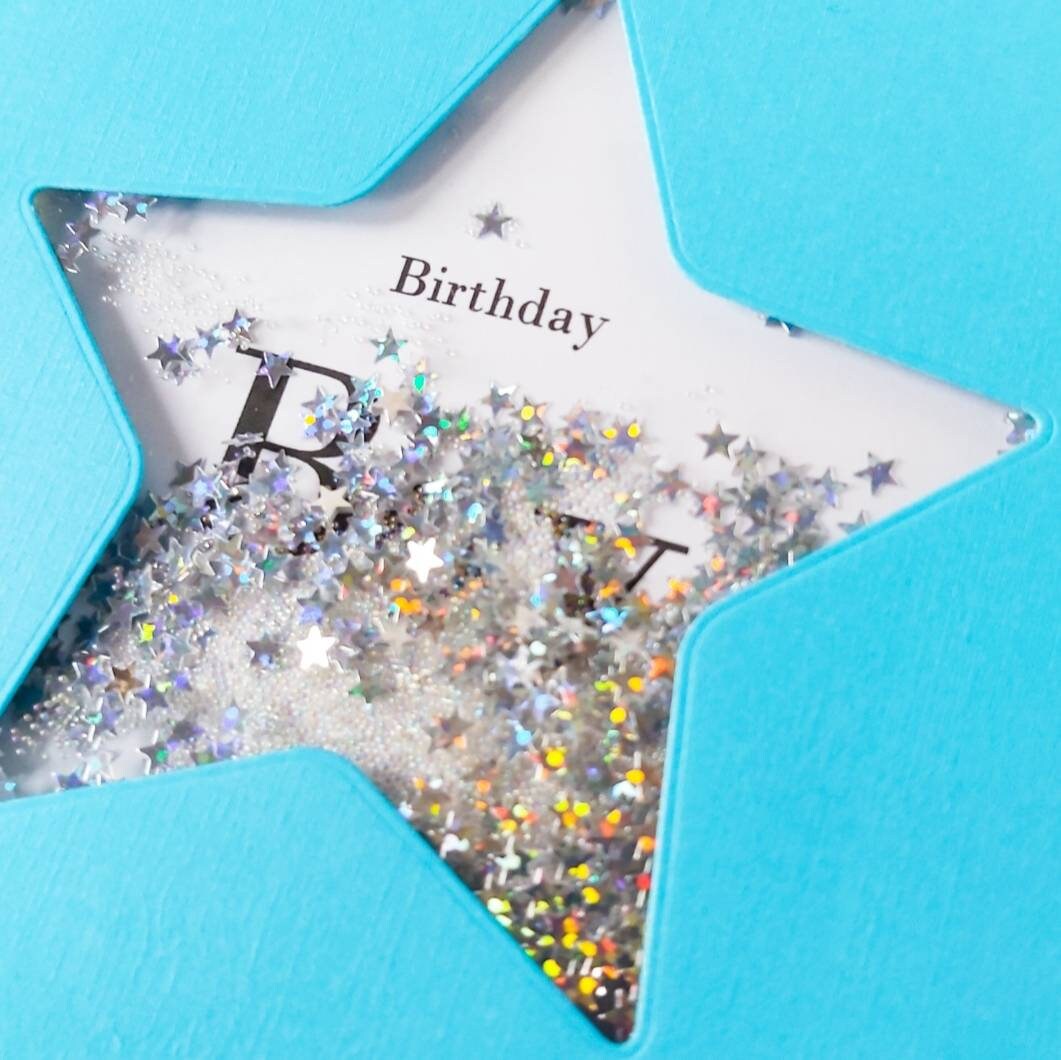 Blue Birthday Boy Star Card Star Card for Birthday Boy | Etsy