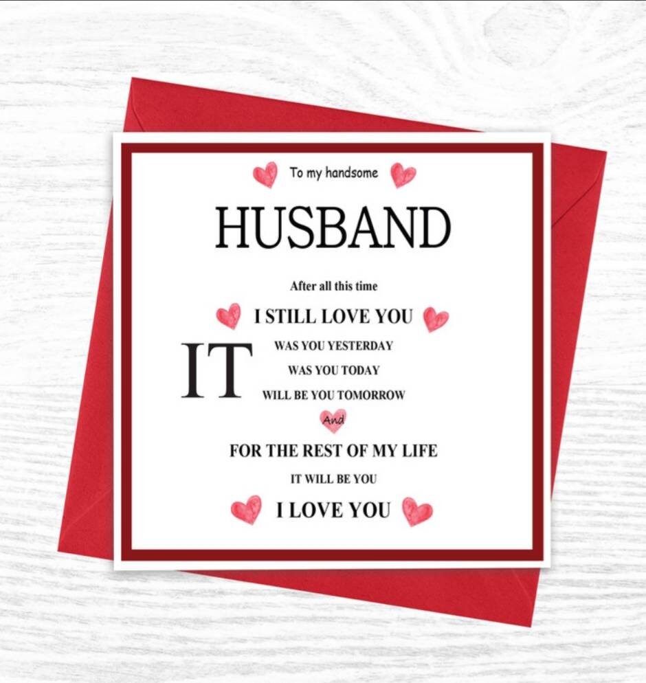 Husband Valentine Card, Valentines Love Card for Husband - Etsy UK