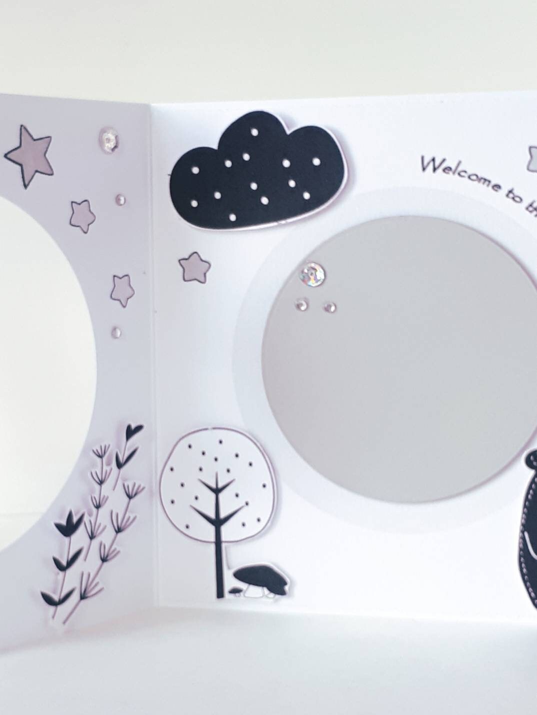 Monochrome new baby card black and white baby card | Etsy