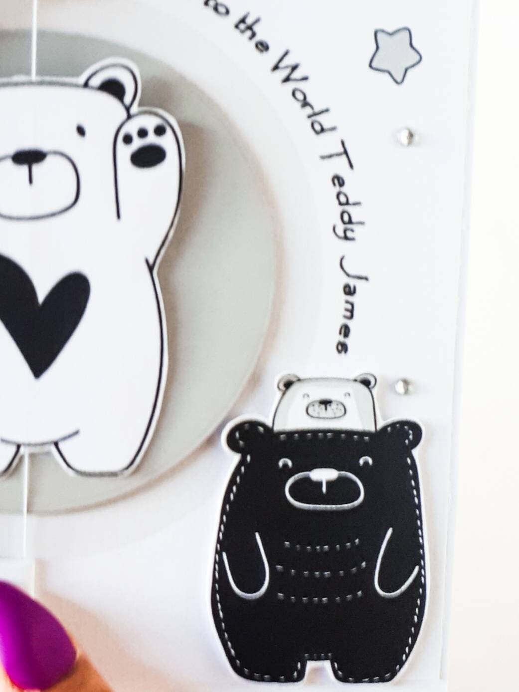 Monochrome New Baby Card Black and White Baby Card - Etsy
