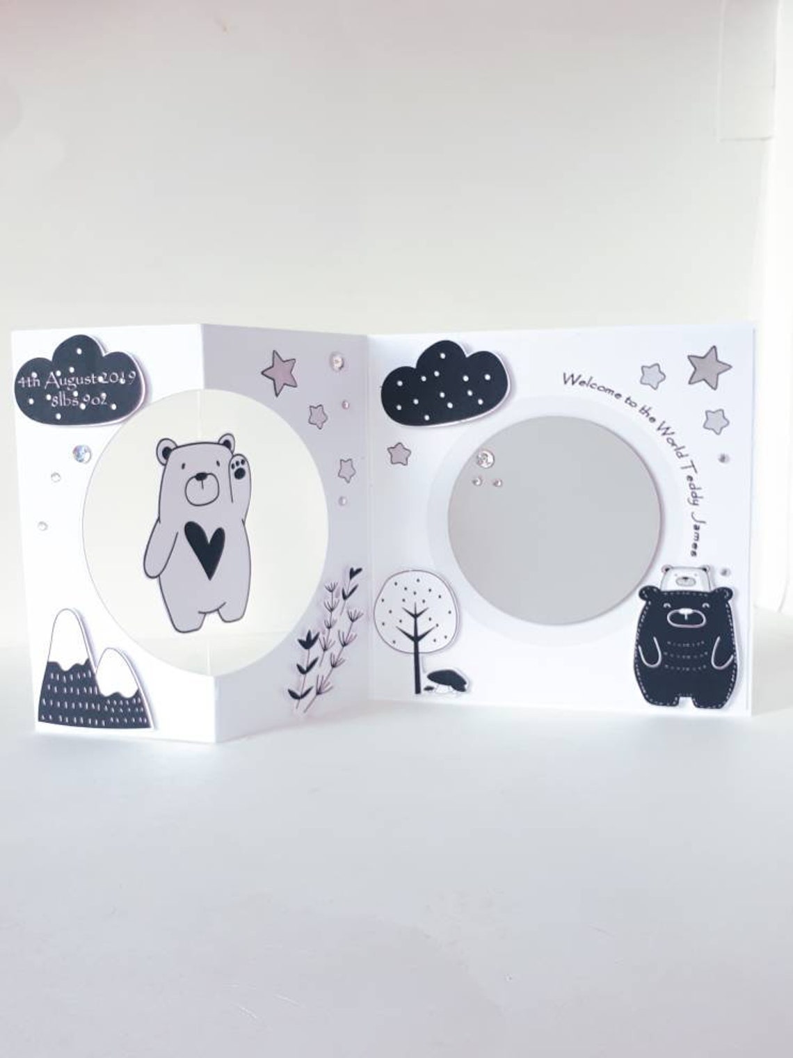 Monochrome New Baby Card Black and White Baby Card - Etsy