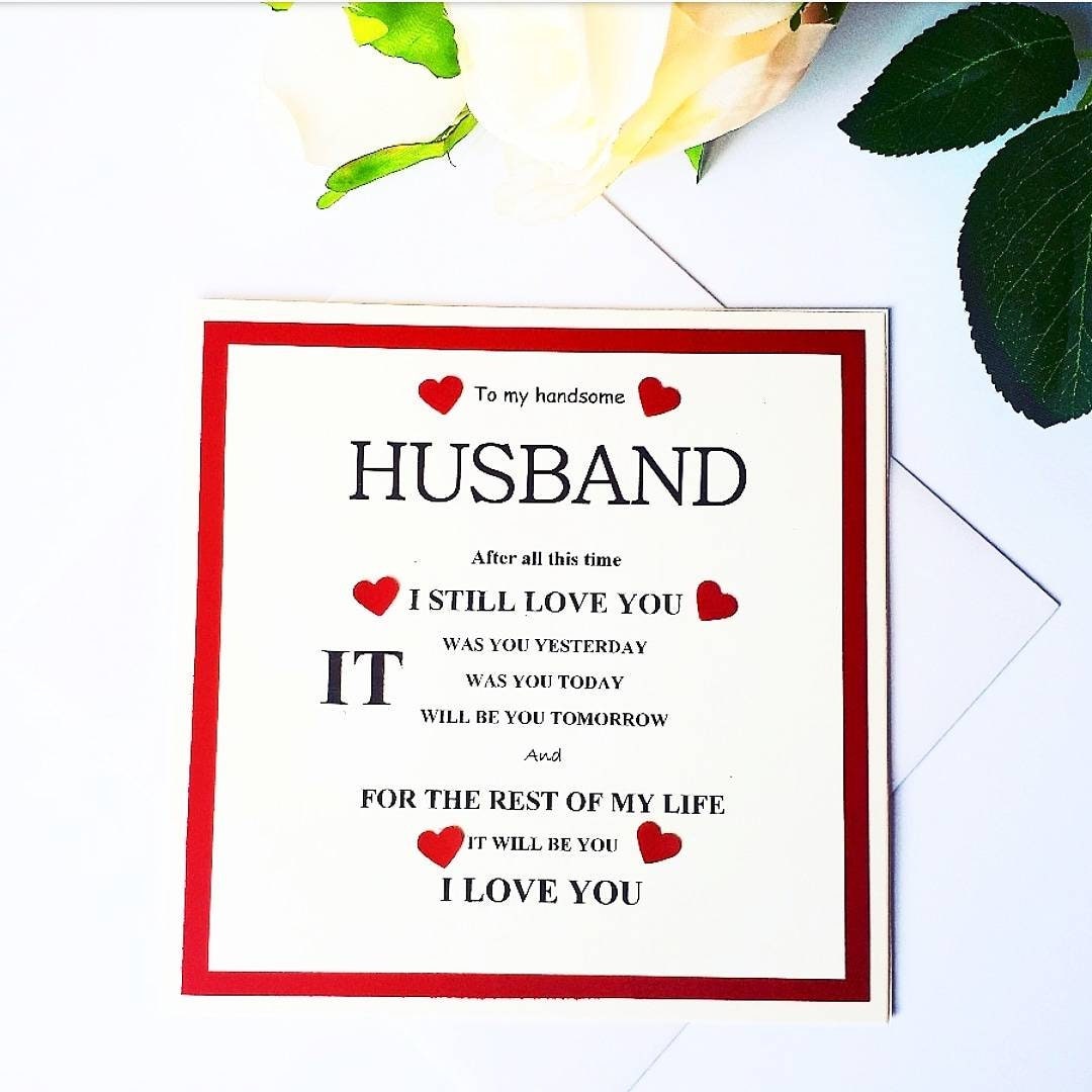 Husband Valentine Card, Valentines I Love You Card for Husband - Etsy UK