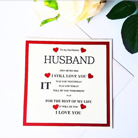 Husband Valentine Card Valentines Love Card For Husband Etsy