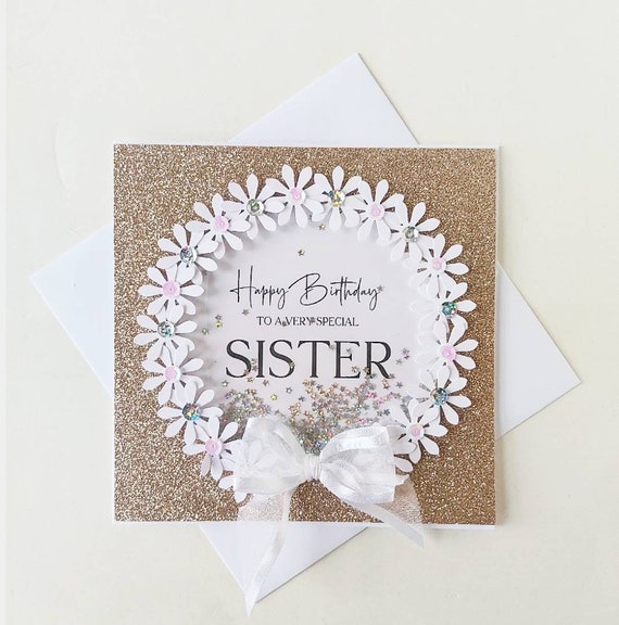Luxury Sister birthday card, special card for sister